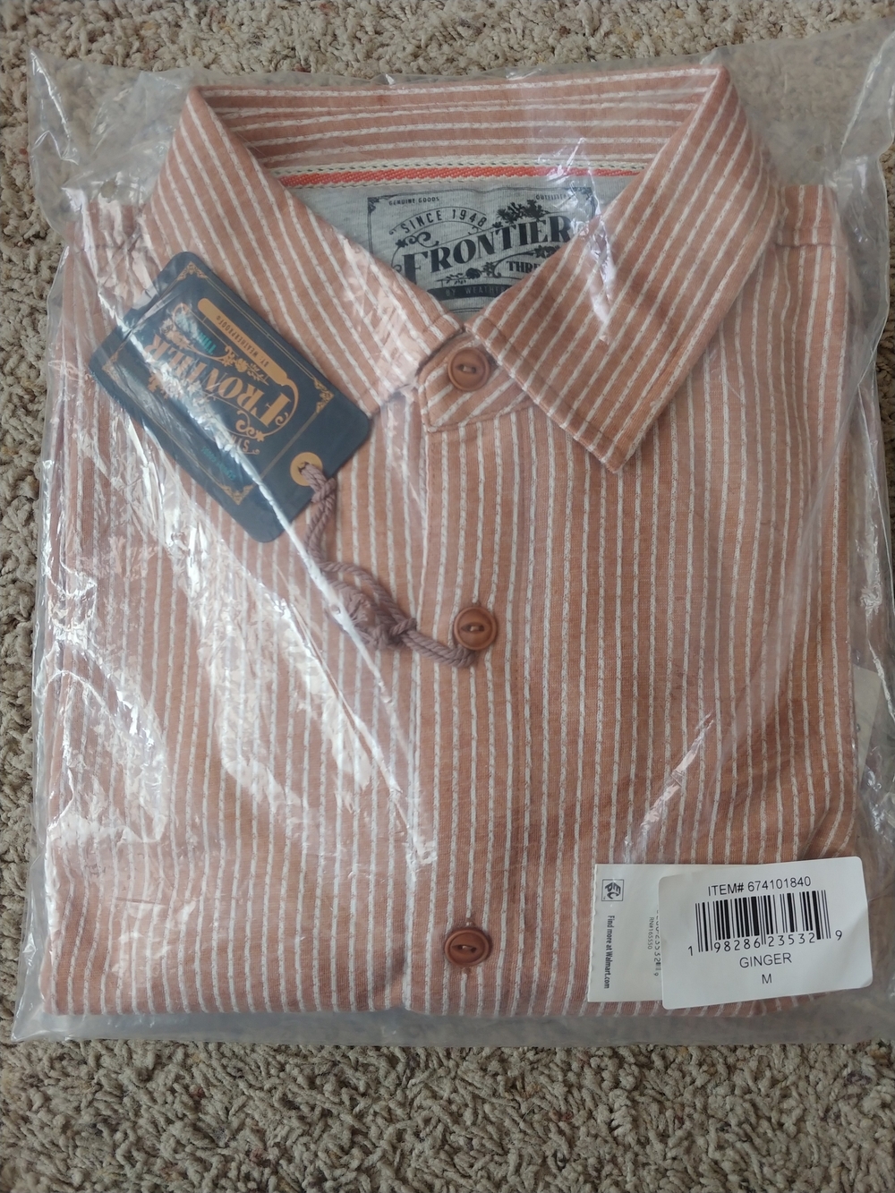 Men’s Ginger Striped Casual Button-Down Shirt